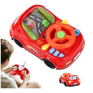 2-in-1 Toddler RC Racing Car Steering Wheel Toy, Simulated Learning Game 18+ Mos